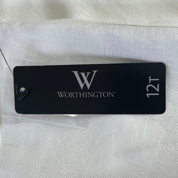 Worthington Linen Pants Trousers Womens 12T Tall White Wide-Leg - Picture 7 of 12